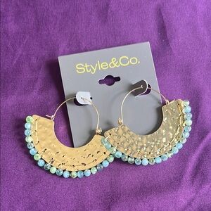 Style & Co Gold Earrings with Blue Accents